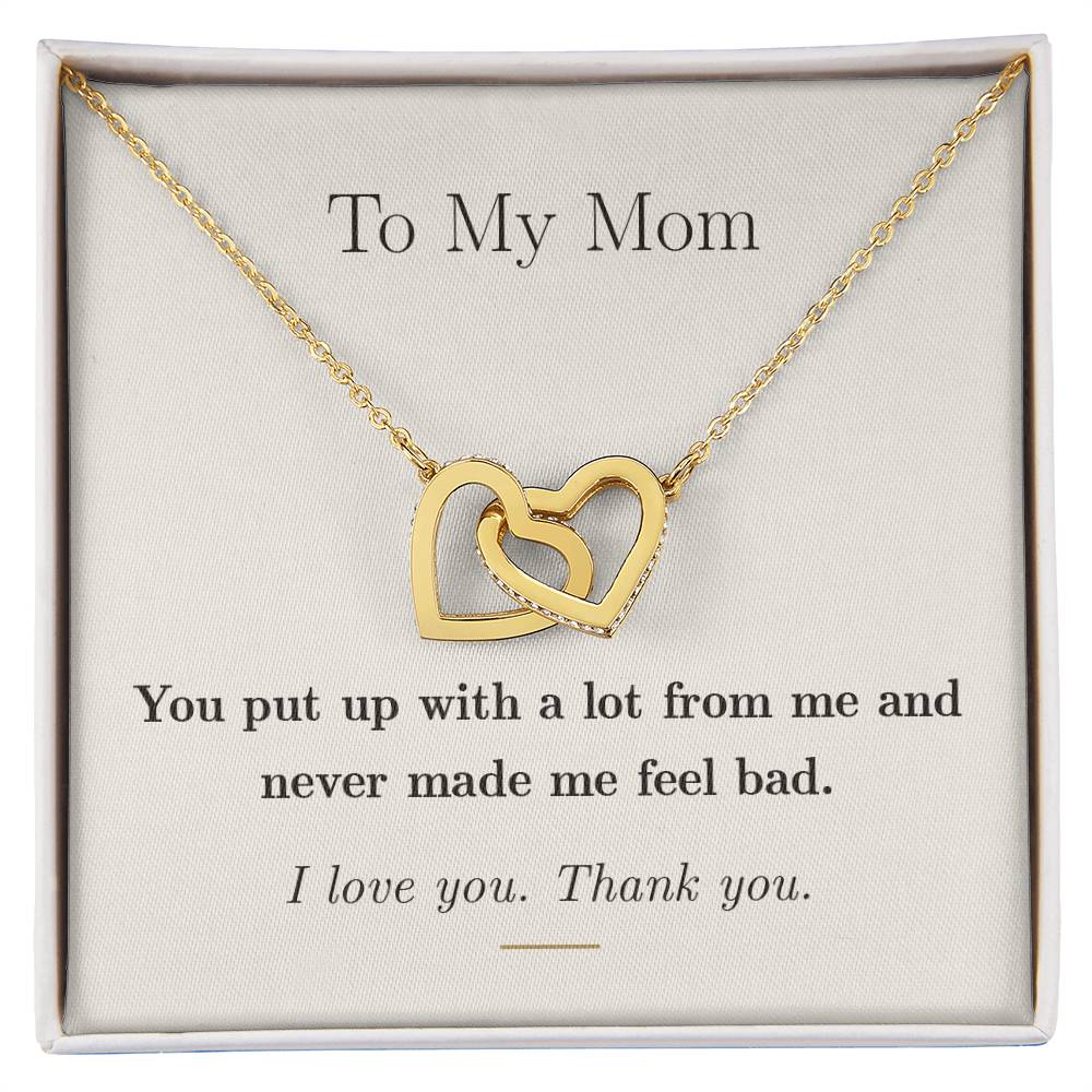 To My Mom — Interlocking Hearts Necklace with Message Card
