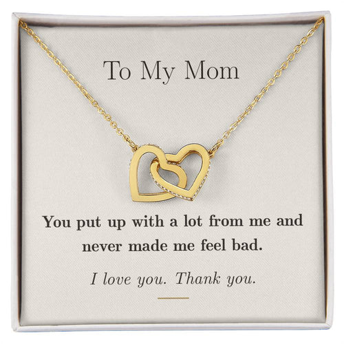 To My Mom — Interlocking Hearts Necklace with Message Card
