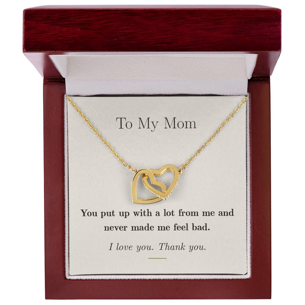 To My Mom — Interlocking Hearts Necklace with Message Card